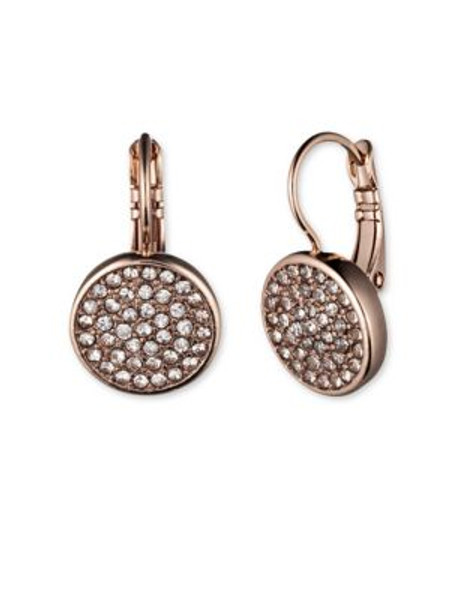 Anne Klein Pave Drop Earrings - ROSE GOLD