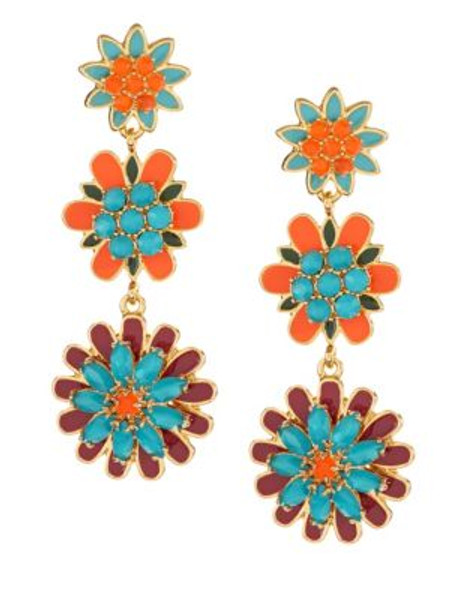 Kate Spade New York Bold Blooms Triple Drop Earrings - MULTI