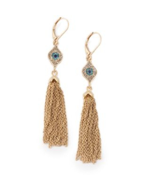 Lonna & Lilly Evil Eye Tassel Drop Earrings - GOLD