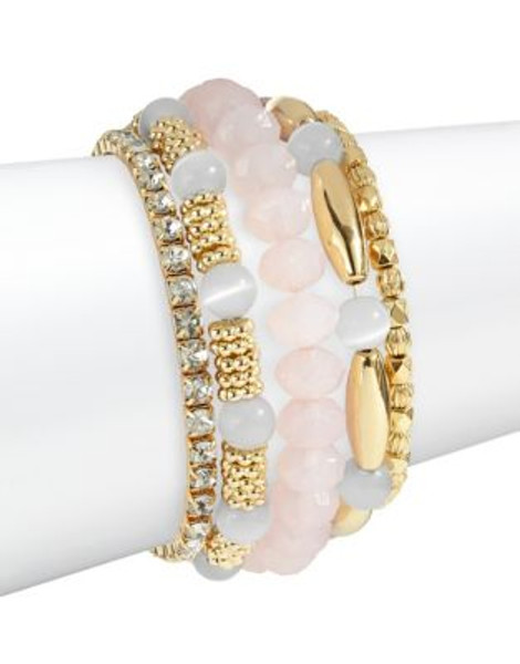 Expression Five-Piece Assorted Stretch Bracelets - PINK