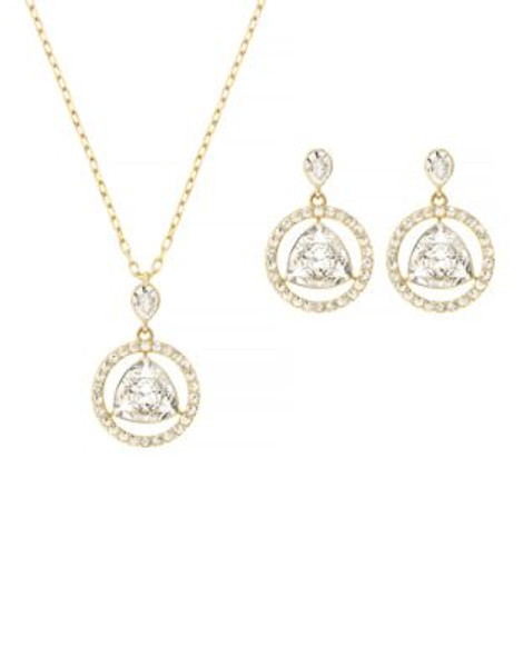 Swarovski Backstage Round Necklace and Earring Set - GOLD