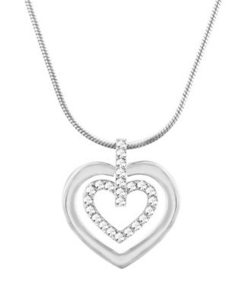 Swarovski Circle Heart Swarovski Crystal Pendant Necklace - SILVER
