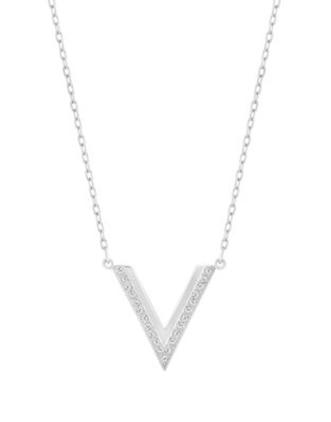 Swarovski Pave Crystal Chevron Necklace - SILVER