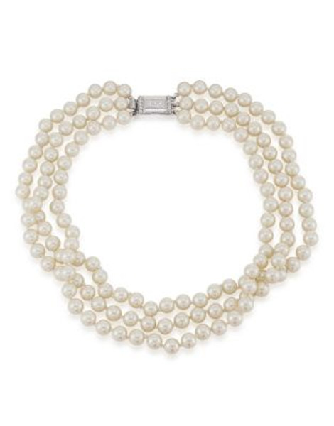 Carolee Triple Row Pearl Necklace - PEARL