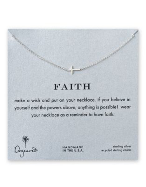 Dogeared Faith Sideways Cross Necklace - SILVER
