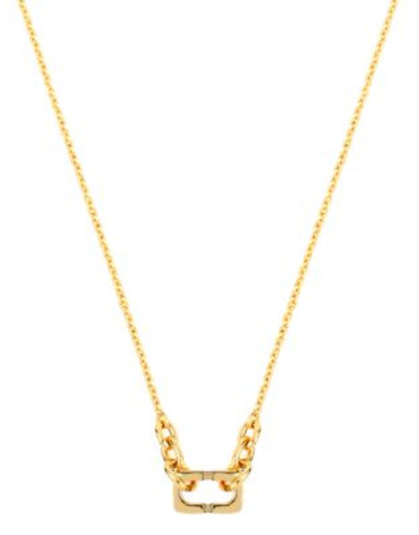 Diane Von Furstenberg Metal Chain Links Frontal Necklace - GOLD