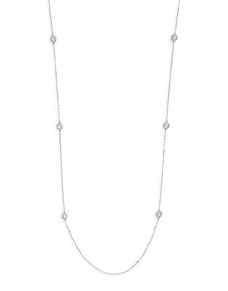 Nadri Long Station Necklace - SILVER