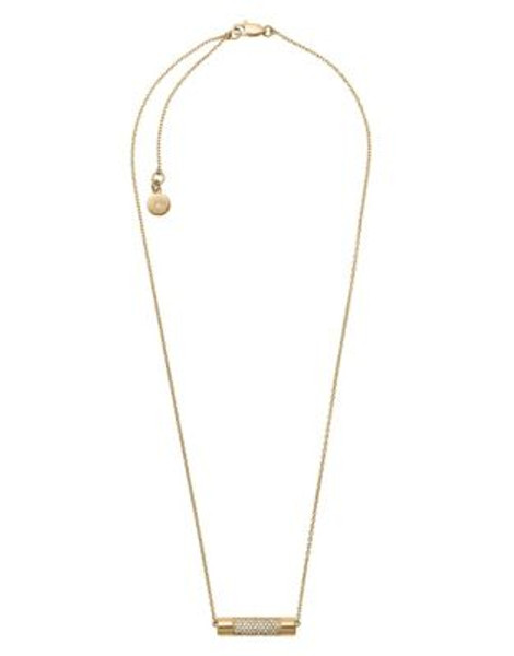 Michael Kors Cityscape Agate Barrel Pendant Necklace - GOLD