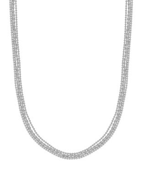 Lucky Brand Multi Silvertone Bead Necklace - SILVER
