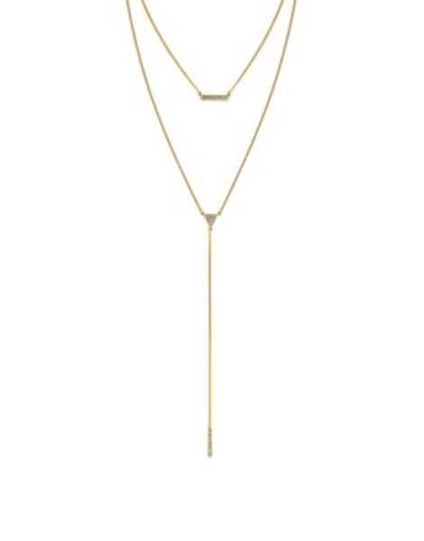 Bcbgeneration Pave Charms Double Drop Necklace - GOLD