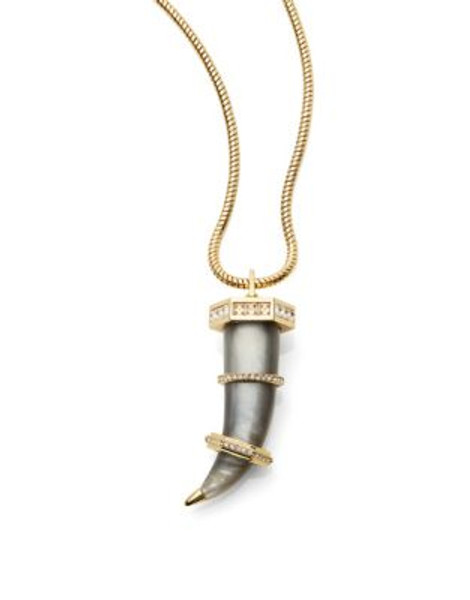 Rachel Zoe Hale Faux-Horn Pendant Necklace - GOLD