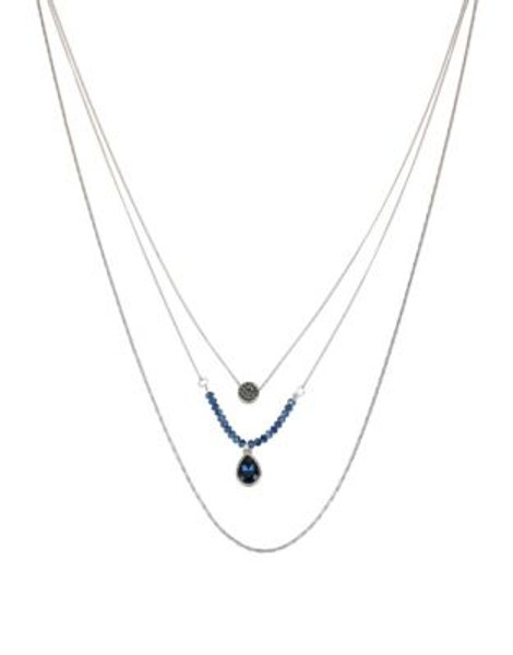 Kenneth Cole New York Layered Pave Pendant Necklace - BLUE