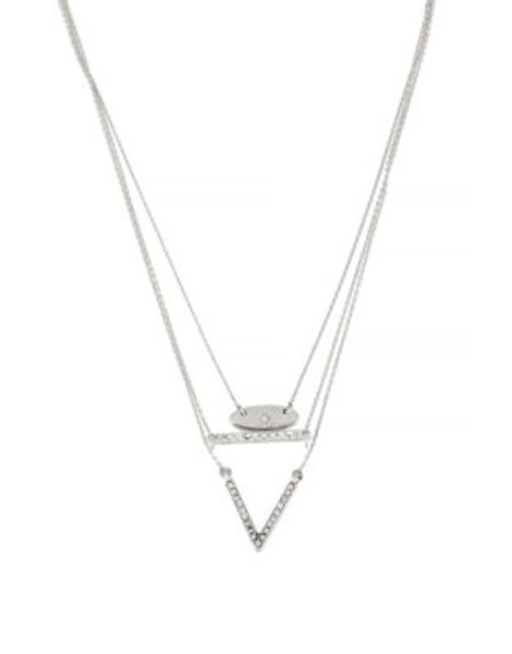 Kenneth Cole New York Pave Geometric Multi-Strand Pendant Necklace - SILVER