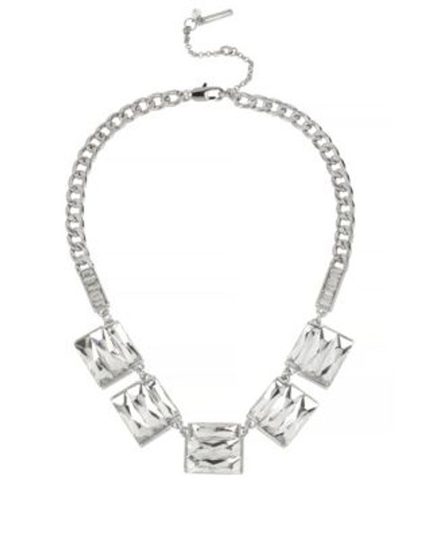 Kenneth Cole New York Baguette Square Charm Necklace - WHITE