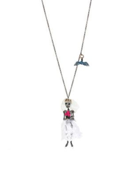 Betsey Johnson Skeleton Bride Pendant Necklace - MULTI