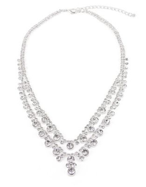 Cezanne Layered Rhinestone Necklace - SILVER