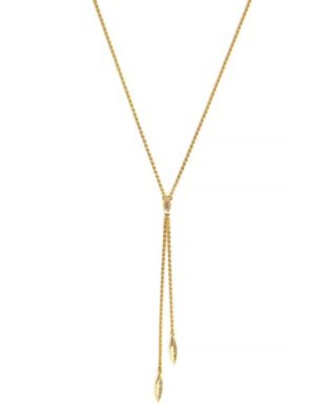 Bcbgeneration Gold Plated Base Metal Glass Pave Casting Y-Necklace - GOLD