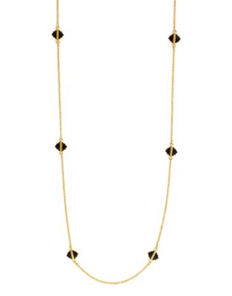 Louise Et Cie Indian Summer Collection Long Illusion Necklace - BLACK