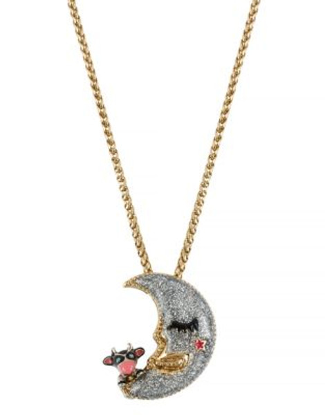 Betsey Johnson Moon Pendant Necklace - SILVER