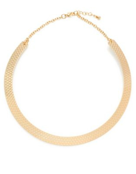 Expression Embossed Metal Choker - GOLD