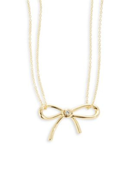 Kate Spade New York Dainty Sparklers Bow Pendant Necklace - GOLD