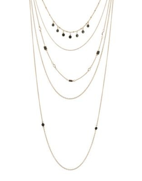 Expression Goldtone Layered Chain Necklace - BLACK