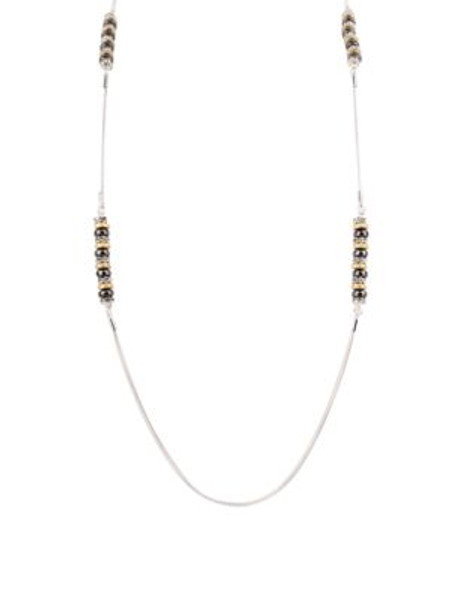 Nine West Snake Chain Beaded Necklace - GOLD