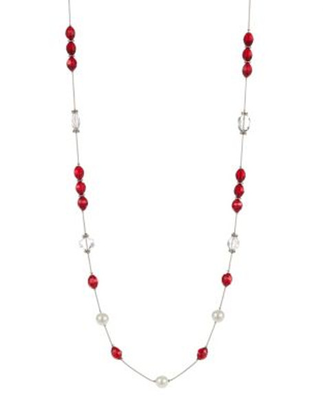 Expression Beaded Station Necklace - RED