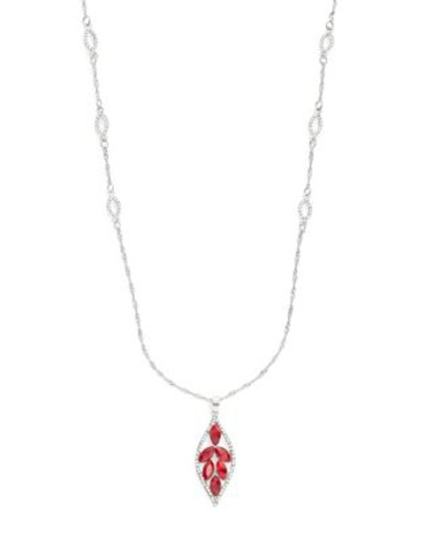 Expression Navette Scatter Necklace - RED
