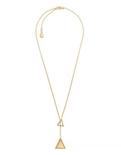Michael Kors Brilliance Statement Gold Clear Triangle Lariat - GOLD