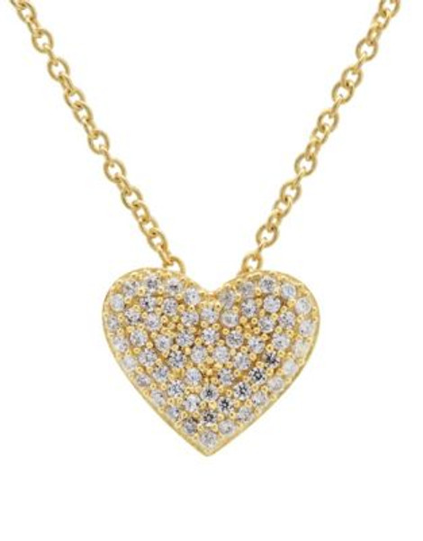 Crislu Simply Pave Heart Necklace - GOLD