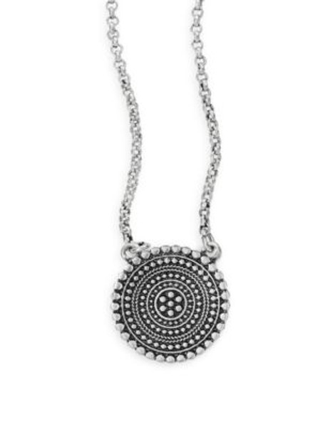Lucky Brand Medallion Pendant Necklace - SILVER