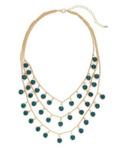 Expression Three Strand Drop Beads Necklace - BLUE