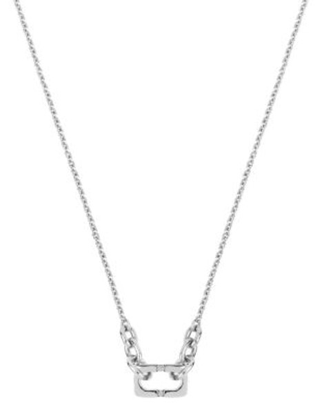 Diane Von Furstenberg Metal Chain Links Frontal Necklace - SILVER