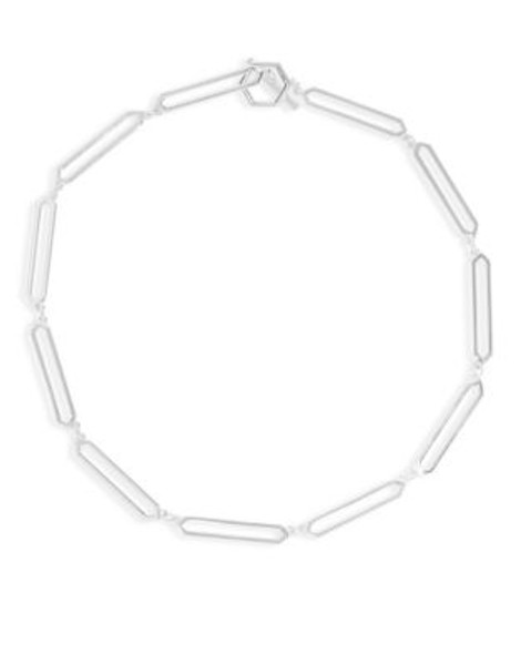 Lauren Ralph Lauren Hexagon Link Toggle Necklace - SILVER