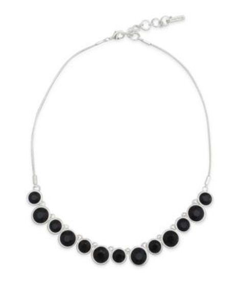 Nine West Faceted Stone Necklace - BLACK