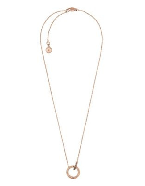 Michael Kors Interlocking Etched Crystal Necklace - ROSE GOLD