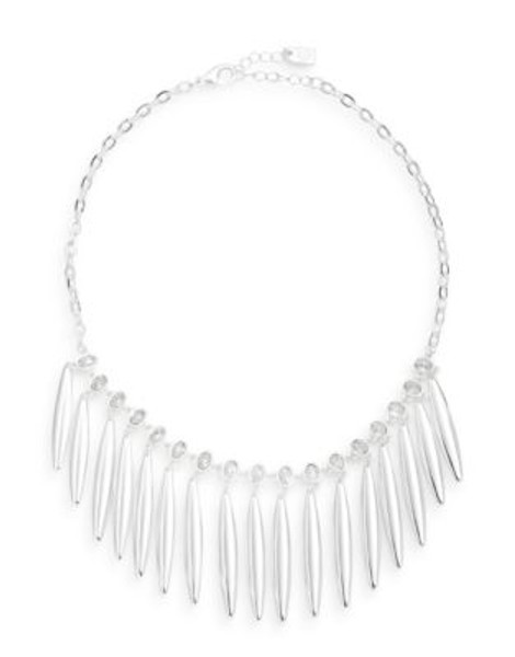 Lauren Ralph Lauren Teardrop Fringe Necklace - SILVER