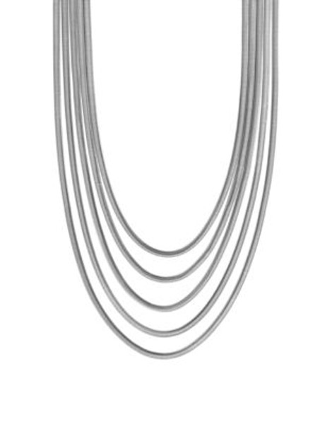 Vince Camuto Five-Row Hollow Snake Chain Necklace - SILVER