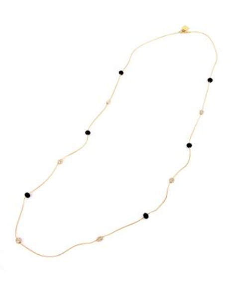 Anne Klein Elongated Snake Chain Necklace - JET BLACK