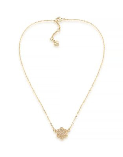 Carolee Oyster Bay White Flower Pendant Necklace - GOLD