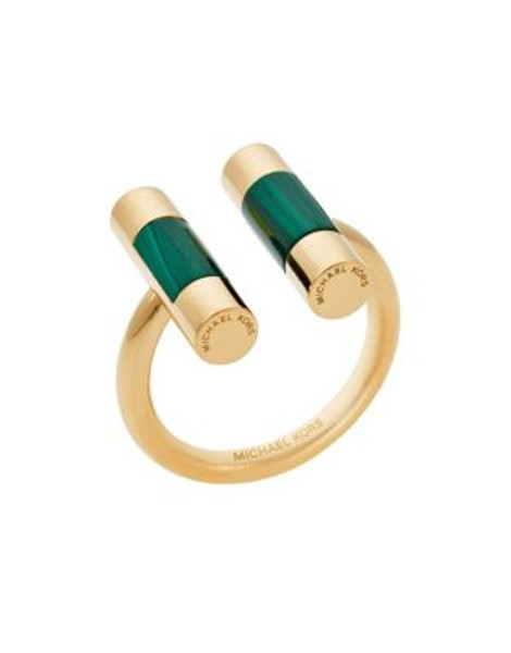 Michael Kors Goldtone Open City Barrel Ring - GOLD - 7