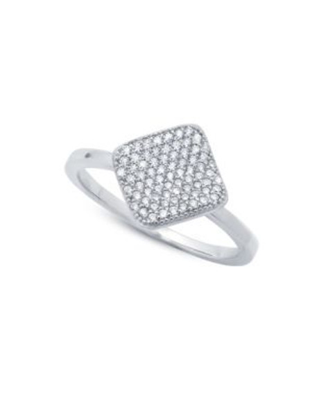 Crislu Simply Pave Square Ring - SILVER - 7