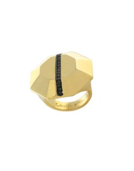 Louise Et Cie Pave Split Octagon Ring - GOLD - 7