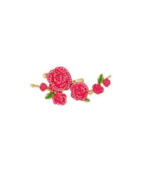 Betsey Johnson Pave Rose Ring - PINK - 7