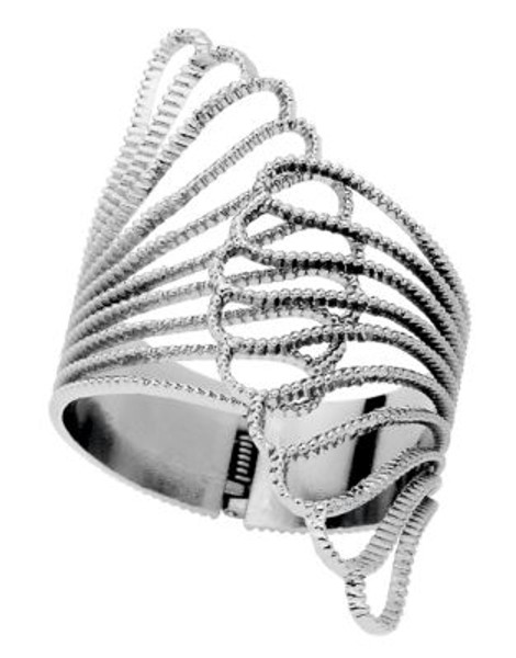 Guess Silver Tone Claw Cuff Bracelet - SILVER