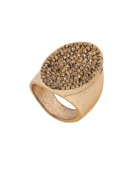 Lucky Brand Goldtone Pave Ring - GOLD - 7
