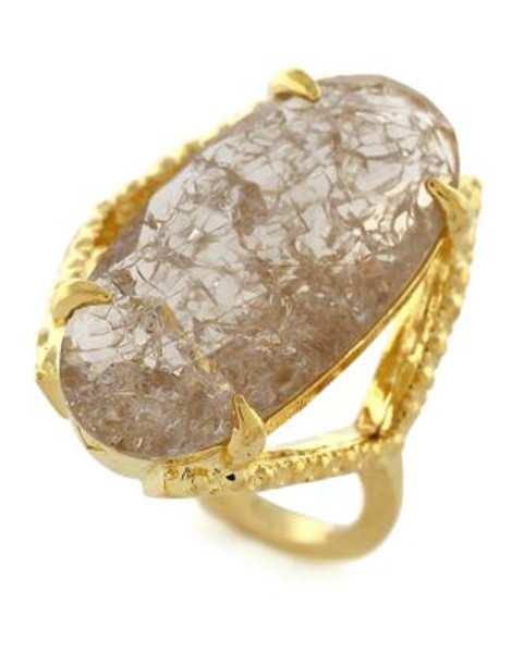Vince Camuto Iridescent Charm Crackle Stone Ring - BROWN - 7
