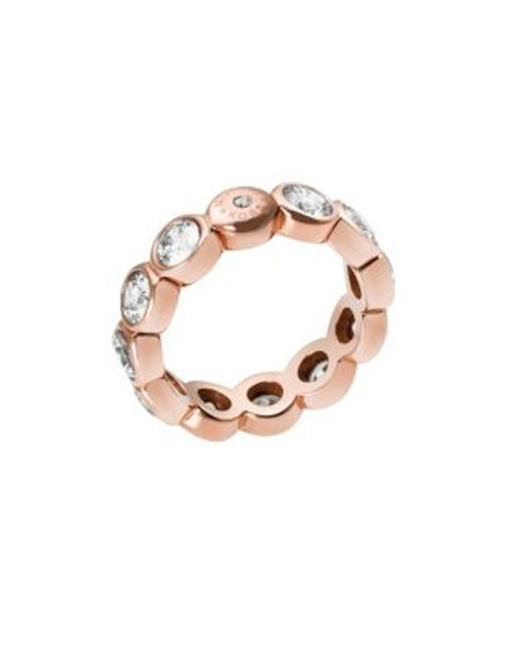 Michael Kors Round Crystal Ring - ROSE GOLD - 7