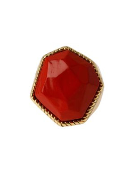 Diane Von Furstenberg Paloma Beach Metal Ring - CORAL